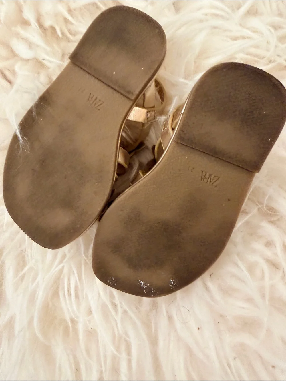 Zara Toddler Metallic Gold Floral Sandals